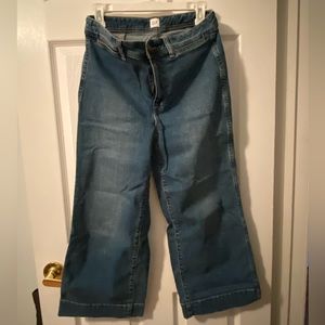 Gap Wide Leg Cropped High Rise Jeans